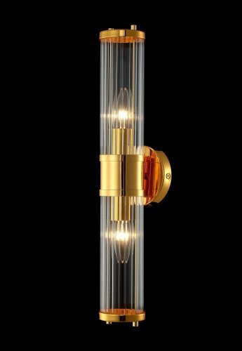 Бра SANCHO AP2 GOLD Crystal Lux прозрачный на 2 лампы, основание золотое в стиле классический  фото 2